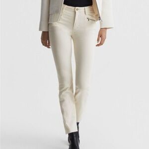 PAIGE Cindy High Rise Straight Ankle Jeans NWT Size 32 Cream Color